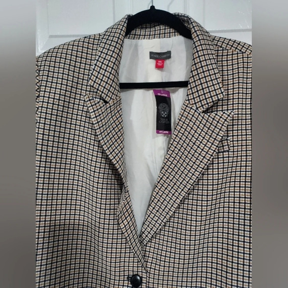 NWT Vince Camuto Brown/Black/Crew Plaid Blazer in Size XXL - Picture 4 of 16